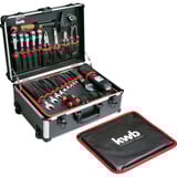 KWB Werkzeugkoffer Grundausstattung, 175-teilig, Werkzeug-Set schwarz/aluminium, Trolley-Aluminiumkoffer