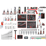 KWB Werkzeugkoffer Grundausstattung, 175-teilig, Werkzeug-Set schwarz/aluminium, Trolley-Aluminiumkoffer