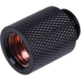 Alphacool HF Verlängerung G1/4 auf G1/4 20mm - Deep Black, Verbindung schwarz (matt), für weiche Schläuche (PVC, Silikon, Neoprene)