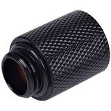 Alphacool HF Verlängerung G1/4 auf G1/4 20mm - Deep Black, Verbindung schwarz (matt), für weiche Schläuche (PVC, Silikon, Neoprene)