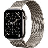 Apple Watch Series 11, Smartwatch Titan Natur, Titangehäuse, 46 mm, Milanaise Armband natur S/M, Cellular