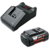Bosch Heimwerken & Garten Starter-Set 36V (GBA 36V 4.0Ah + AL 36V-20) schwarz, 36V POWER FOR ALL, Akku + Ladegerät