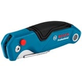 Bosch Professional Cuttermesser-Set Professional, 2-teilig, Teppichmesser blau, für Abbrechklingen und Trapezklingen