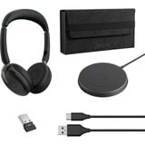 Jabra Evolve2 65 Flex Duo WLC, mit Ladepad, Headset schwarz, Stereo, Microsoft Teams, USB-A, Link380a