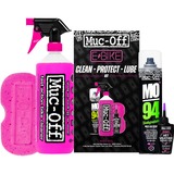 Muc-Off eBike Clean, Protect & Lube Kit (Wet Lube Version), Reinigungsmittel Reiniger + Pflegespray + Ketten-Schmierstoff + Schwamm