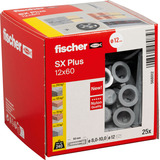 fischer Spreizdübel SX Plus 12x60 hellgrau, 25 Stück