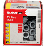 fischer Spreizdübel SX Plus 12x60 hellgrau, 25 Stück