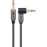 goobay Plus Audio Verbindungskabel AUX 3,5mm stereo, 90° schwarz/silber, 5 Meter, abgewinkelt
