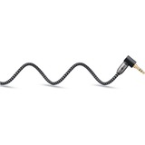 goobay Plus Audio Verbindungskabel AUX 3,5mm stereo, 90° schwarz/silber, 5 Meter, abgewinkelt