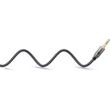 goobay Plus Audio Verbindungskabel AUX 3,5mm stereo, 90° schwarz/silber, 5 Meter, abgewinkelt
