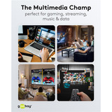 goobay Ultra High-Speed HDMI-Flexiadapter, Kabel schwarz/gold