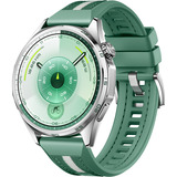 Huawei Watch GT 6 46mm (Atum-B19W), Smartwatch silber, grünes Nylonarmband