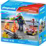 PLAYMOBIL 71826 Action Heroes Löschung eines Gastanks, Konstruktionsspielzeug 