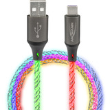 Ansmann USB-A auf USB Typ-C Kabel schwarz/transparent, 1 Meter, mit LED 