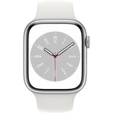 Apple Watch Series 8, Smartwatch silber, 45 mm, Sportarmband, Aluminium-Gehäuse, LTE