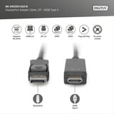 Digitus Adapterkabel DisplayPort > HDMI 4K schwarz, 1 Meter