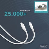 Digitus USB 2.0 Silikon-Kabel USB-C > Lightning, MFI zertifiziert weiß, 1 Meter, PD 2.0, Laden mit bis zu 60 Watt