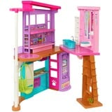 Mattel Barbie Malibu Ferien-Haus mit Möbeln & Zubehör, Puppenhaus 