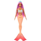 Mattel Barbie Meerjungfrau mit pinkem Haar, orangefarbener Schwanzflosse und Haarband, Puppe orange