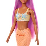 Mattel Barbie Meerjungfrau mit pinkem Haar, orangefarbener Schwanzflosse und Haarband, Puppe orange