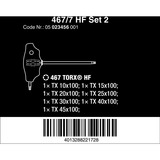 Wera 467/7 TORX HF Set 2 Quergriff-Schraubendreher + Rack, 7-teilig schwarz/grün, mit Haltefunktion