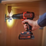 BLACK+DECKER Akku-Schlagbohrschrauber BDCHD18S1KA, 18Volt schwarz/orange, Li-Ionen Akku 1,5Ah, inkl. 104-teiliges Zubehör-Set