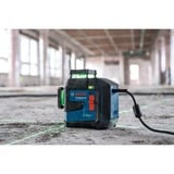 Bosch Professional Linienlaser GLL 80-33 G Professional blau/schwarz, Li-Ion-Akku 3,0Ah, grüne Laserlinien, inkl. Universalhalter LB 10, Deckenklemme DK 20