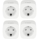 Bosch Smart Home Zwischenstecker Kompakt [+], Schaltsteckdose weiß, 4er Pack