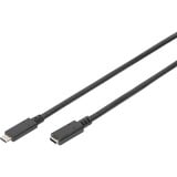 Digitus USB 2.0 Verlängerungskabel, USB-C Stecker > USB-C Buchse schwarz, 1,5 Meter, PD 60 Watt