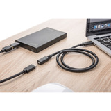 Digitus USB 2.0 Verlängerungskabel, USB-C Stecker > USB-C Buchse schwarz, 1,5 Meter, PD 60 Watt
