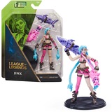 Spin Master League of Legends - 10cm Jinx Actionfigur mit 2 Waffen , Spielfigur Gräte & Peng-Peng, mit Ausstellungssockel