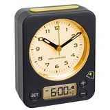 TFA Analoger Funk-Wecker mit digitaler Alarmeinstellung COMBO schwarz/gelb