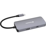 Verbatim USB-C Pro Multiport-Hub CMH-05, 5 Port, Dockingstation grau, HDMI, RJ-45, 2x USB-A, USB-C PD