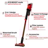 EINHELL TE-SV 18 Li-Solo, Stielstaubsauger rot/schwarz, ohne Akku und Ladesgerät