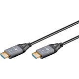 goobay Optisches Hybrid Ultra High-Speed HDMI Kabel (AOC) 8K / 60Hz schwarz/grau, 50 Meter, 48 Gbit/s