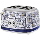 Ariete 4-Schlitz-Toaster Capri weiß/mehrfarbig, 1.630 Watt, für 4 Scheiben Toast
