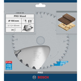 Bosch PRO Wood Kreissägeblatt, Ø 190mm, 24Z Bohrung 30mm, für Handkreissägen