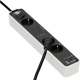 Brennenstuhl Ecolor Steckdosenleiste 3-fach, 2x USB, mit 3 Countdown Timern weiß/schwarz, 1,5 Meter Kabel, USB-A, USB-C, mit Sicherheitsschalter