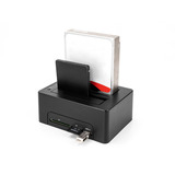 DeLOCK Dual Dockingstation für 2 x SATA HDD / SSD schwarz, mit Klon Funktion, Card Reader, USB-A
