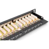 Digitus CAT 6A, Klasse E High Density Patchpanel, 24 Port schwarz, 0,5 HE, geschirmt, 19" Rack Mount