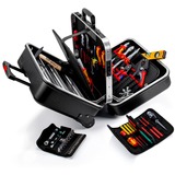 KNIPEX Werkzeugkoffer "BIG Twin Move" Elektro, 63-teilig, Werkzeug-Set schwarz, mit Werkzeug-Sortiment für Elektriker