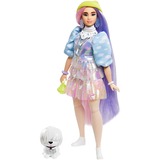 Mattel Barbie Extra Puppe mit langen Pastell-Haaren, inkl. Haustier