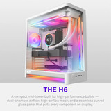 NZXT H6 RGB+ ( 2026 ) All White, Tower-Gehäuse weiß, Tempered Glass x 2