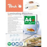 Peach Laminierfolie A4 80mic PP580-21, Folien glänzend, 100 Stück, abheftbar