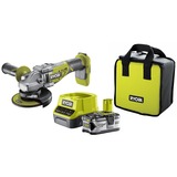 Ryobi ONE+ Akku-Winkelschleifer R18AG7-140S, 18Volt grün/schwarz, Li-Ionen Akku 4,0Ah, Tasche