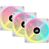 Corsair iCUE LINK QX120 RGB 120-mm-PWM-Lüfter, Gehäuselüfter weiß, Starter-Kit