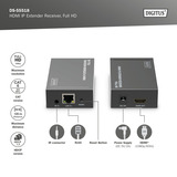 Digitus HDMI IP Extender Receiver DS-55518, Full HD, HDMI Verlängerung schwarz, Empfängereinheit für DS-55517