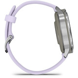 Garmin Venu 4 - 41 mm, Smartwatch silber/grau, Silikon-Armband in lavendelblau