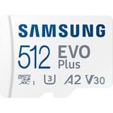 SAMSUNG EVO Plus 512 GB microSDXC (2021), Speicherkarte weiß, UHS-I U3, Class 10, V30, A2