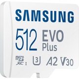 SAMSUNG EVO Plus 512 GB microSDXC (2021), Speicherkarte weiß, UHS-I U3, Class 10, V30, A2